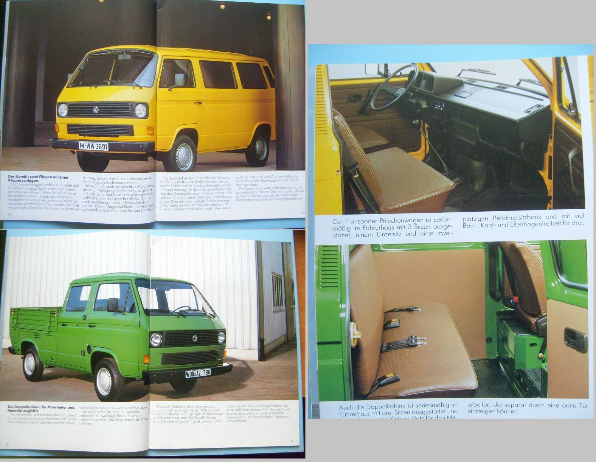 VW T3 '83 Transporter / Bus / Kombi / Caravelle * prospekt 42 str. BDB