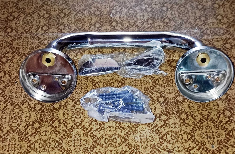 Поручень-ручка прямой хромированный, влагостойкий 50 см, 20 см