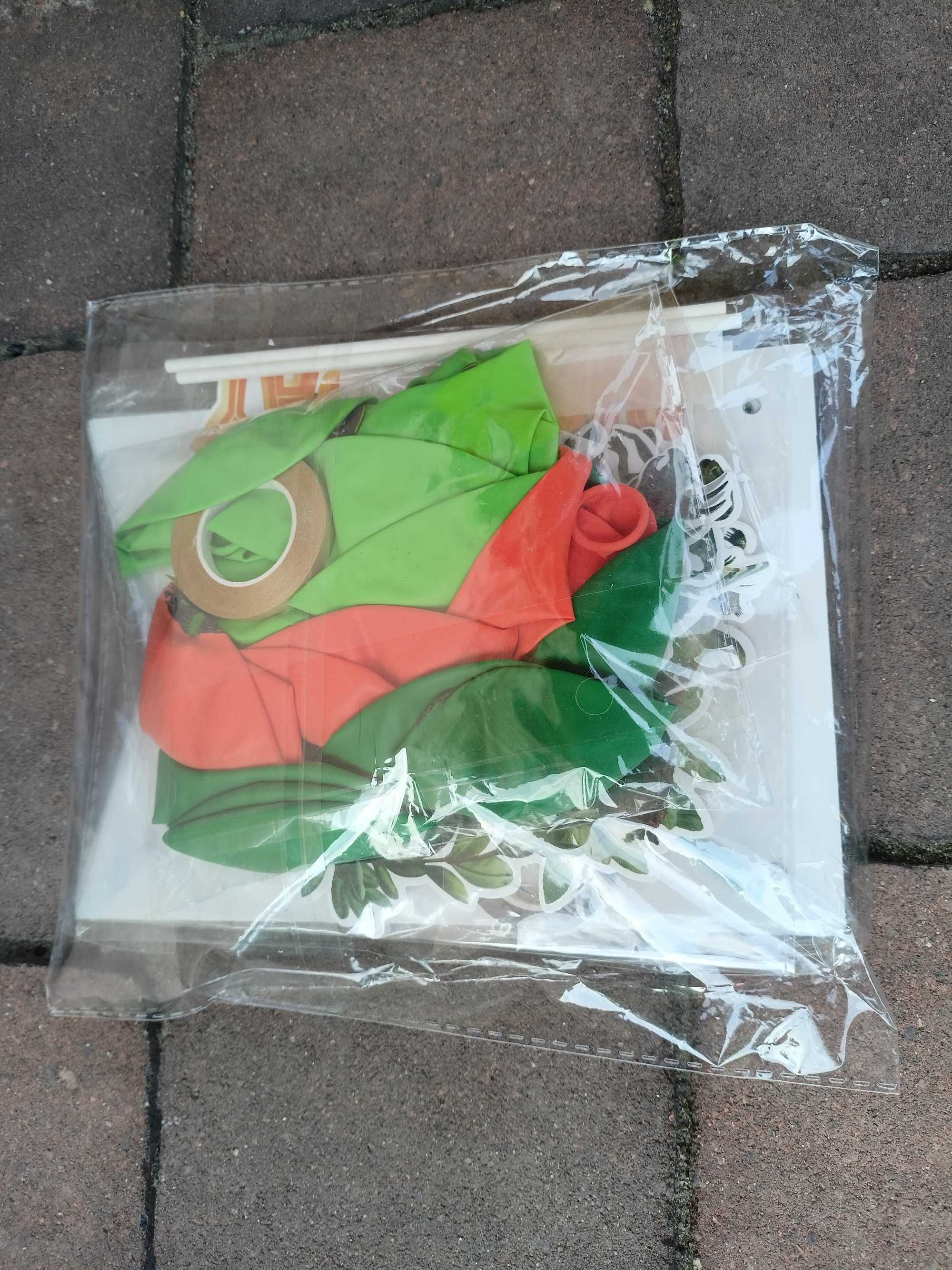 Zestaw Urodzinowy Dinozaury T-Rex 4 części Balony Baner Topper