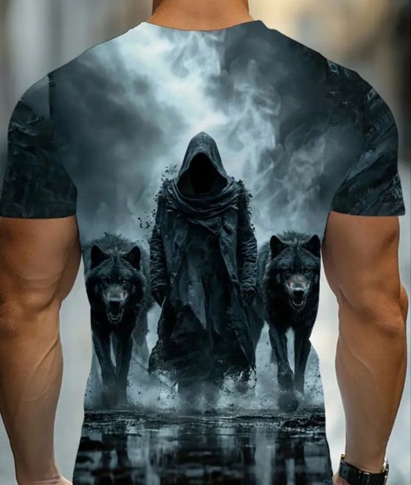 Męska koszulka z wysokiej jakości nadrukiem