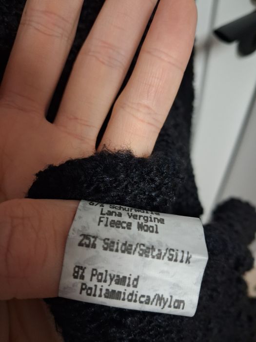 Made in Italy kardigan długi ciepły wełna jedwab M