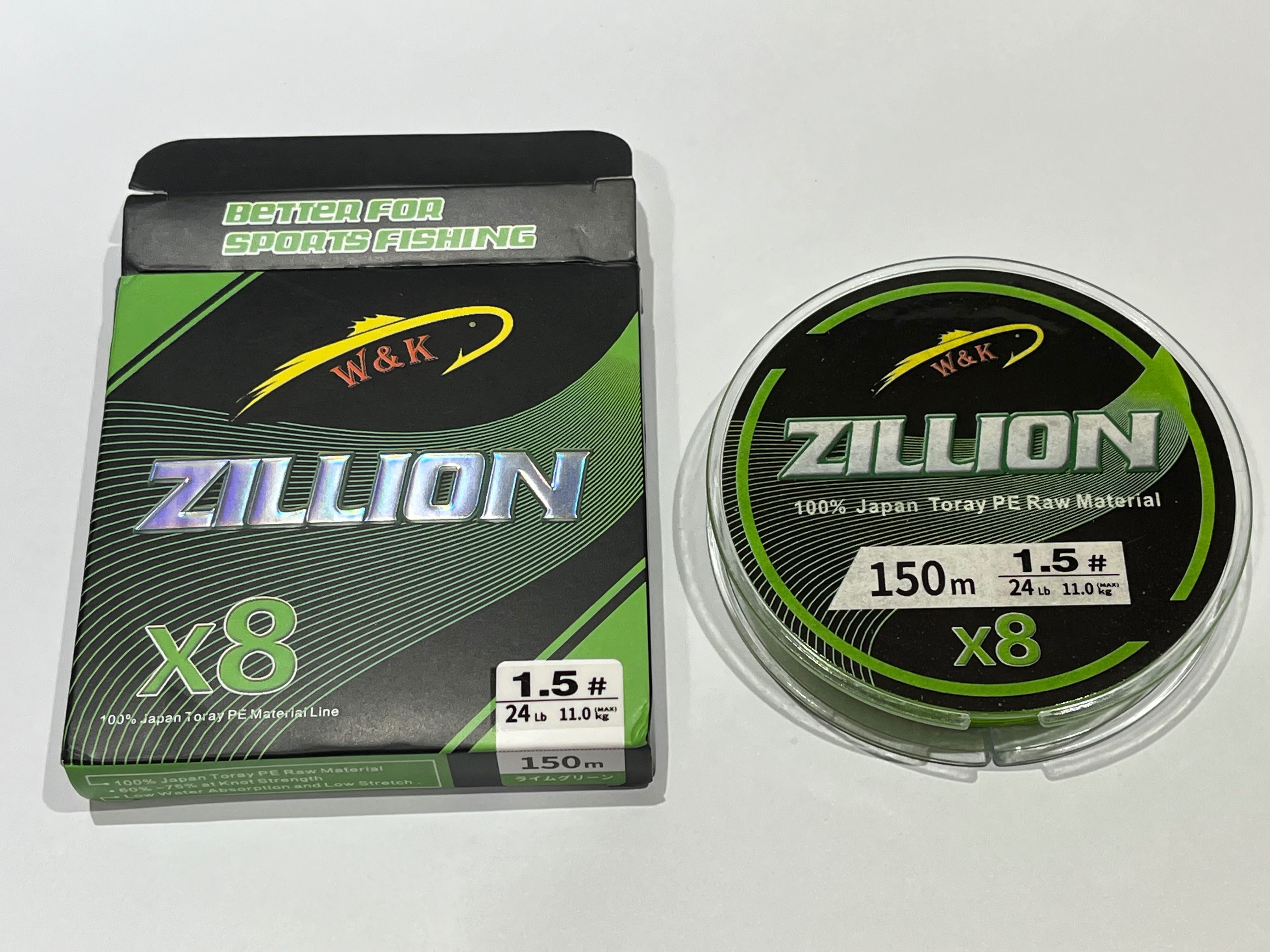 Super mocna Plecionka ZILLON x8 - 150m/24LB/#1.5/0,205/11kg