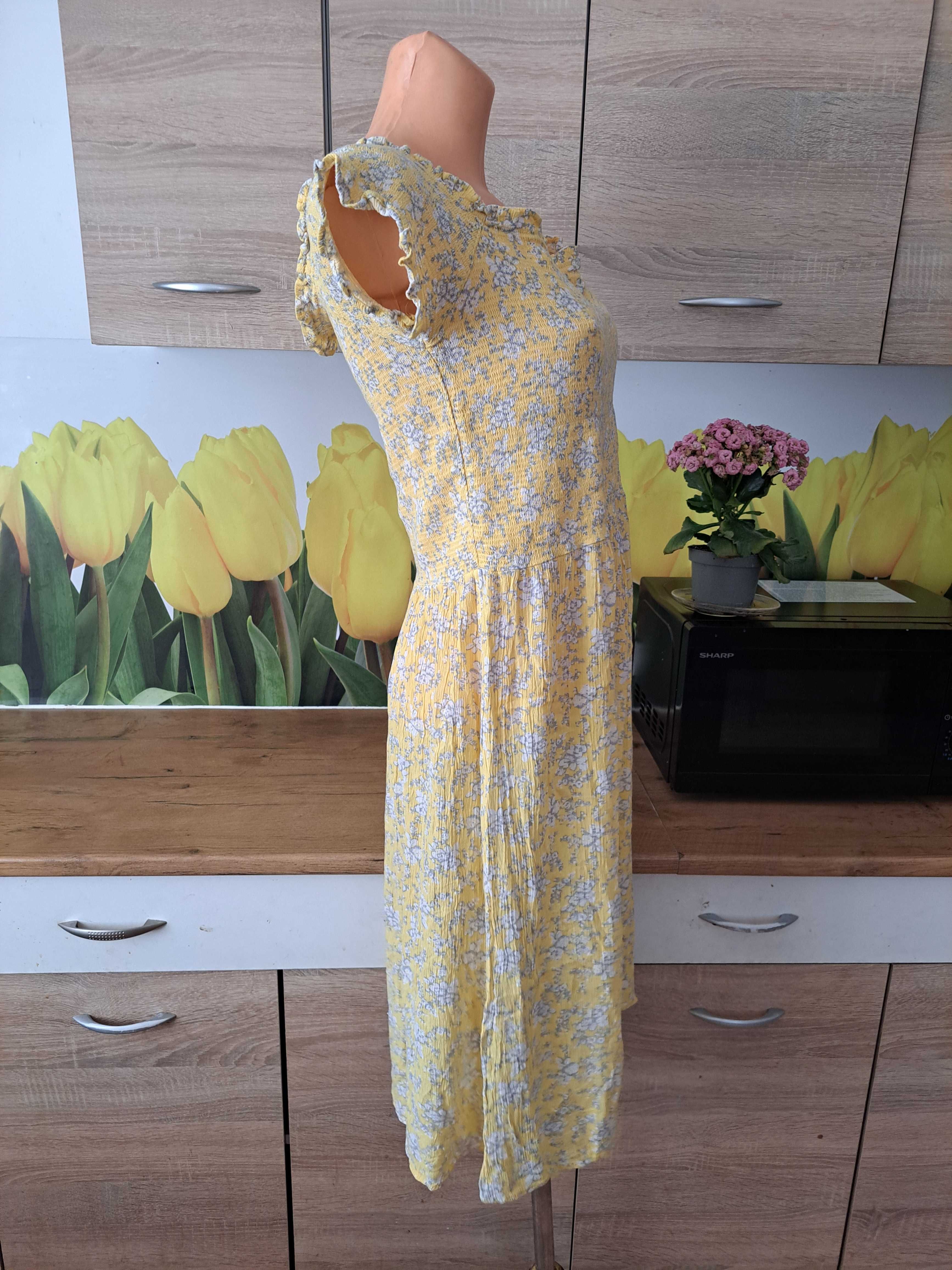 Letnia romantyczna sukienka Next rozmiar 44 wiskoza kwiaty