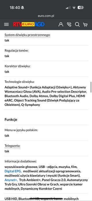 Telewizor Samsung 55” OLED, QD-OLED 4K UHD stan idealny