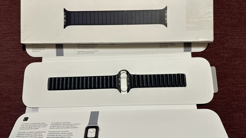 Oryginalny pasek skórzany do Apple Watch - kolor północy (midnight)