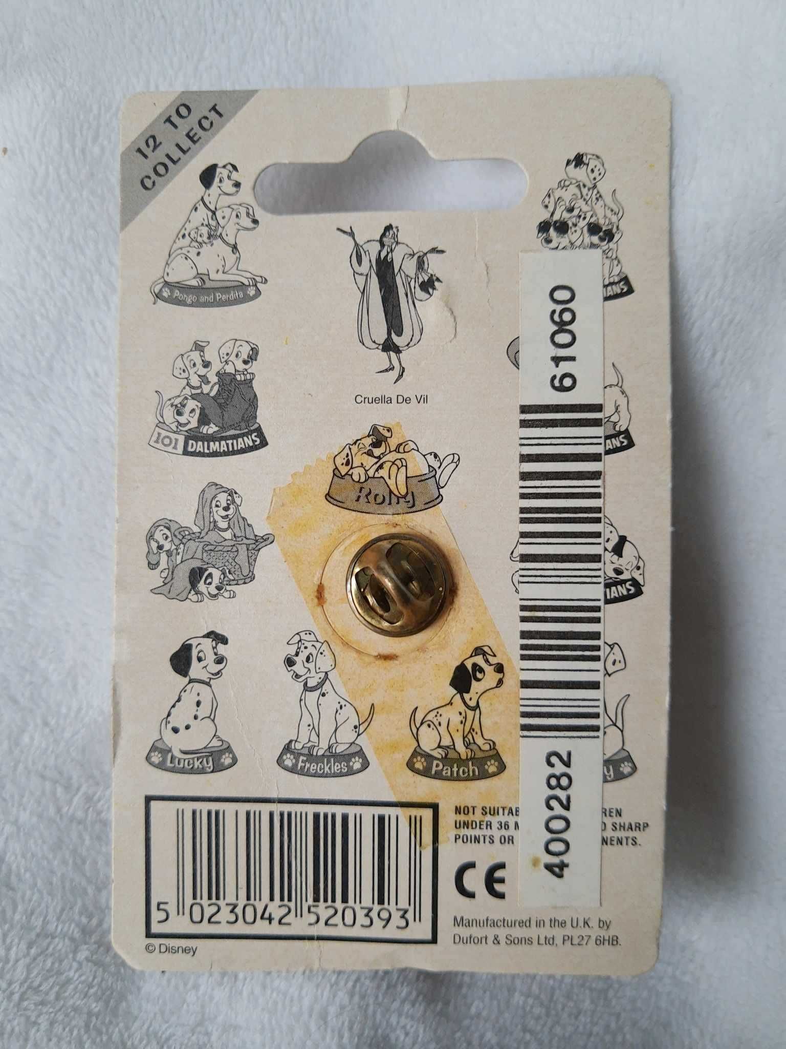 101 dalmatyńczyków Walt Disney przypinka pin Dufort piesek Lucky badge