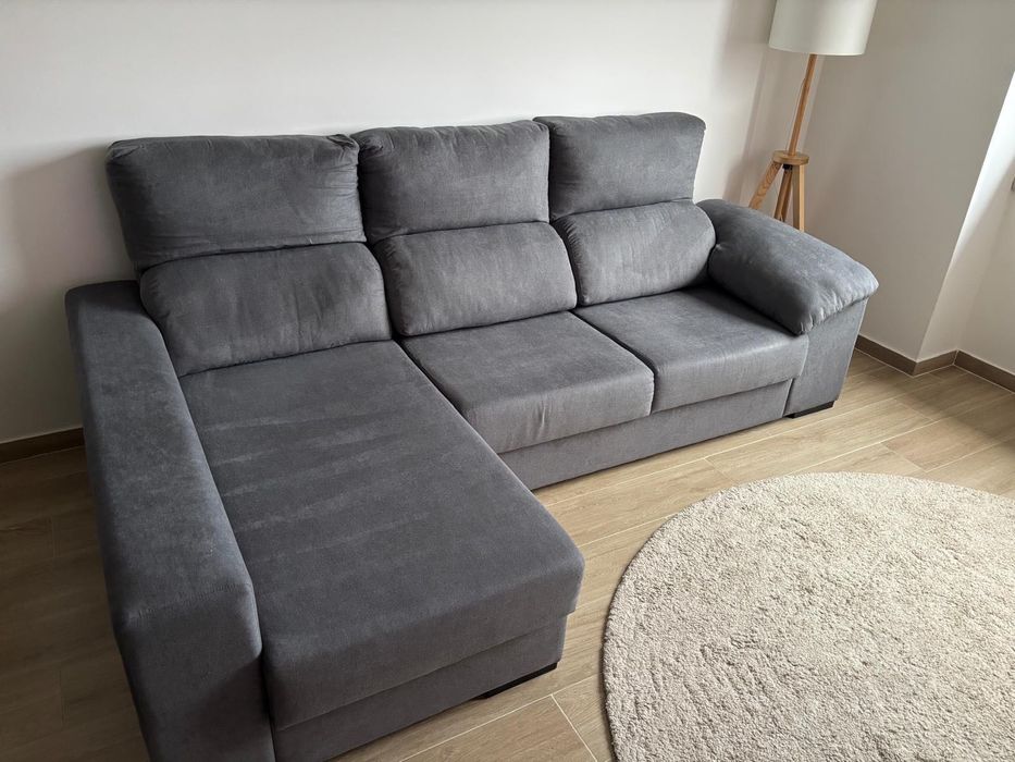 Sofá com chaise longue 3 pessoas