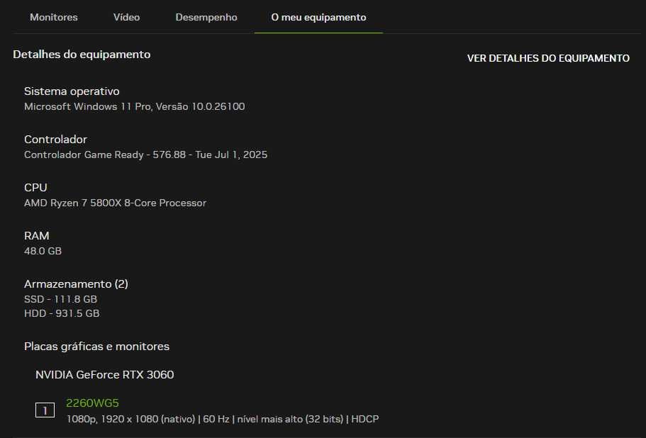 setup gamer novo