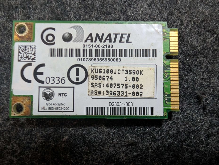 WIFI Card ANATEL Intel Wireless WM3945ABG
