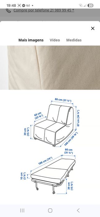 Sofa cama IkEA / Poltrona cama IKEA