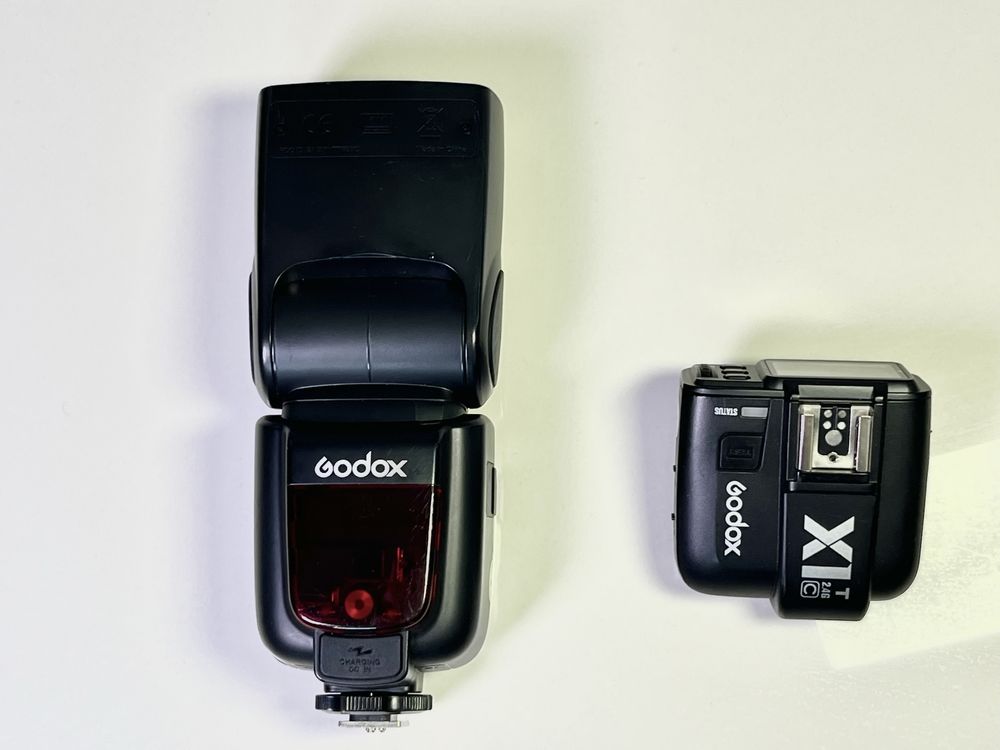 Комплект Godox TT685C для Canon.  Синхронизатор Godox X1TC.