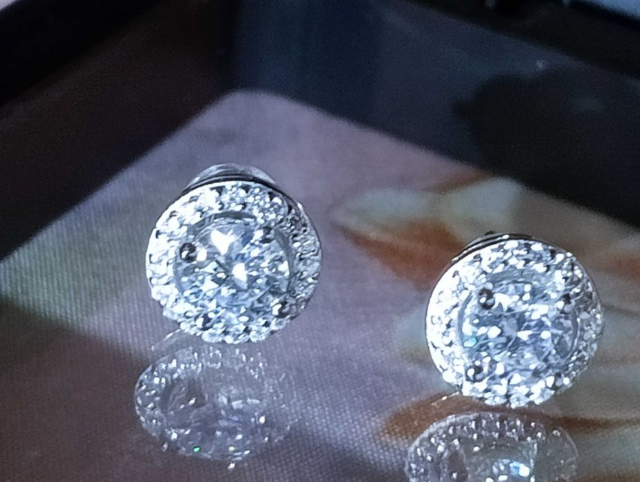 серьги серебро 925 с бриллиантами муассанитами