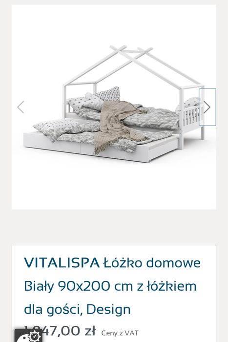 Łózko podwojne domek nowe