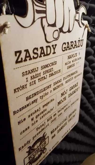 ZASADY GARAŻU - tabliczka grawerowana z imieniem