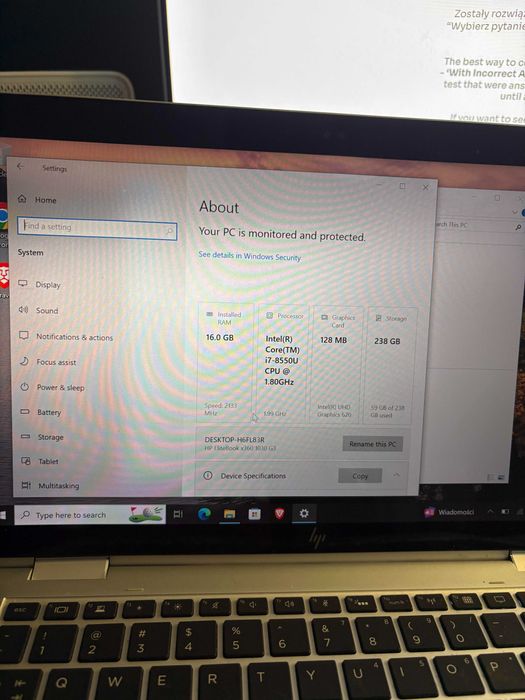 HP elite book 840 G5 intel i7