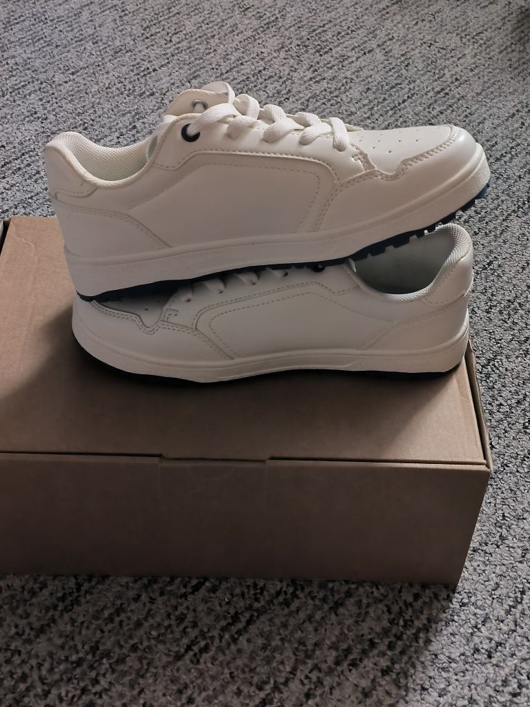 Białe buty sznurowane snickersy Mango MNG 34 chłopięce sneakersy wiosn