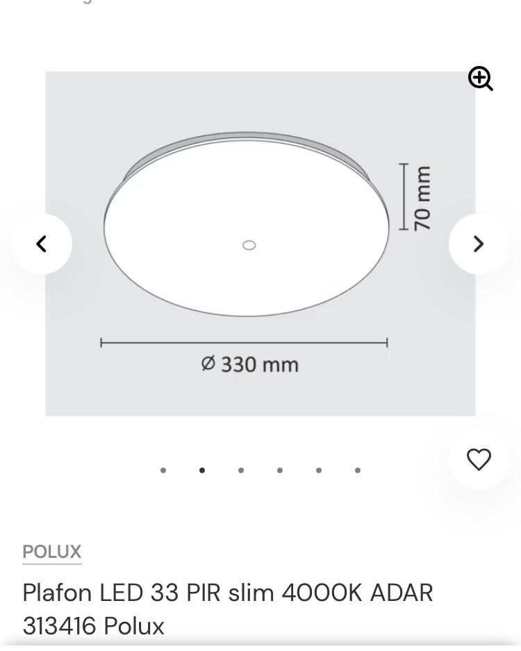 Plafon Polux LED ADAR 18W 1200lm 4000K 33cm NOWY !!!