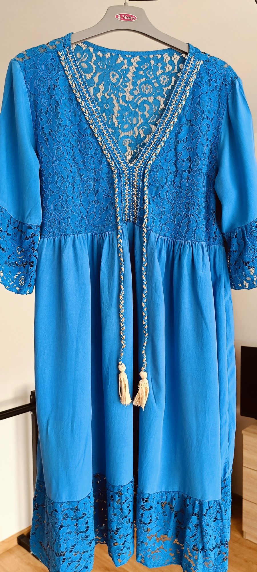 Letnia sukienka boho, sukienka z koronką, luźna sukienka