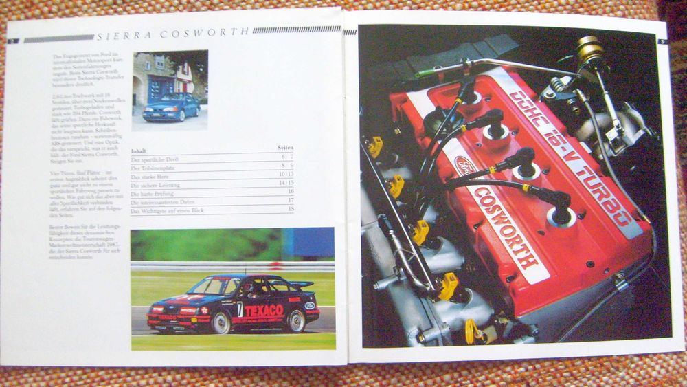 Ford Sierra 4x4 Cosworth 1988 - prospekt 18 stron, BDB * RABATY 10% !