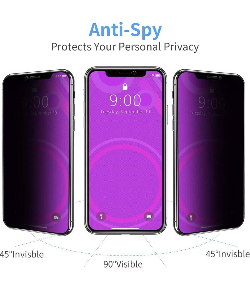 Vidro Temperado - 2 unidades - Anti-Spy - iPhone 11 Pro Max / XS