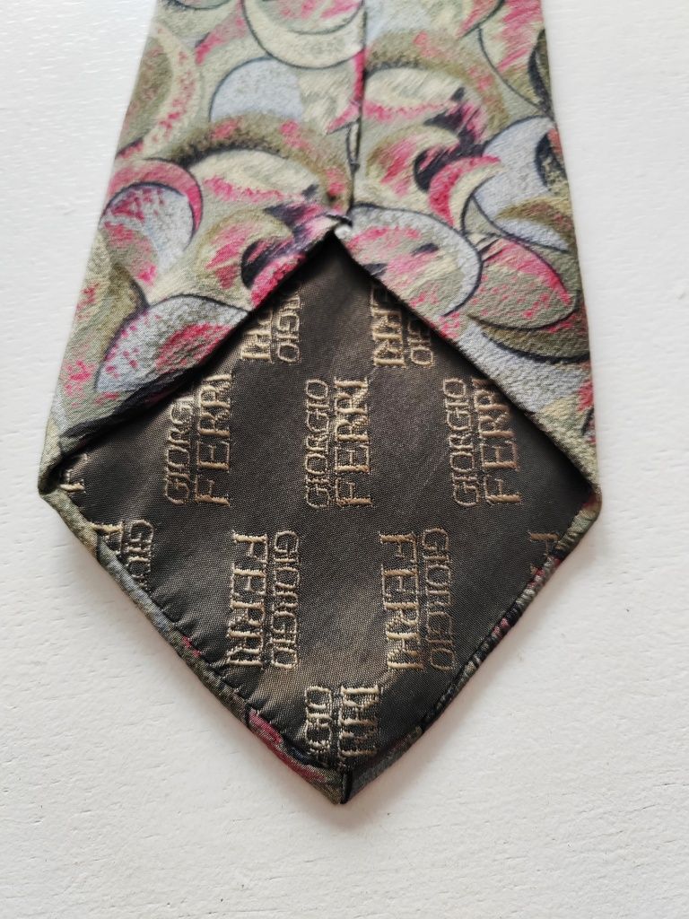 Włoski krawat Giorgio Ferri krawat z jedwabiu jedwabny krawat silk