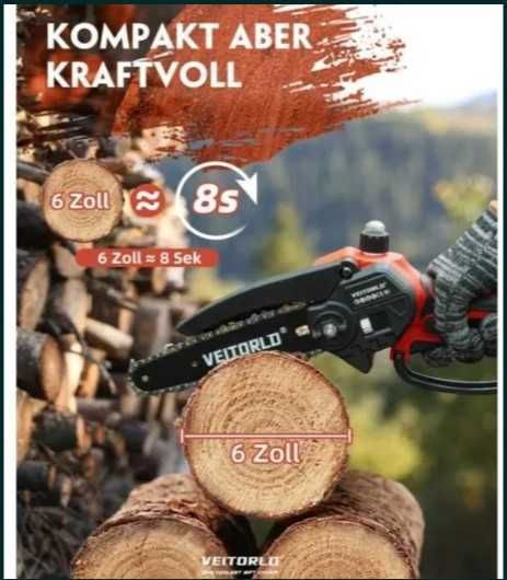 Piła akumulatorowa ze smarowaniem 6" + akumulator 2Ah Veitorld