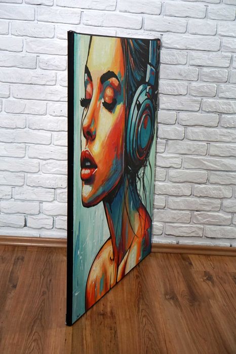 Obraz olejny 80x100 duży nowoczesny na płótnie do salonu R Stach