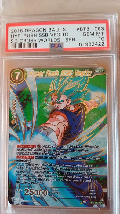 Dragon Ball Super Card Game Hyper Rush SSB Vegito SPR BT3-063 PSA 10