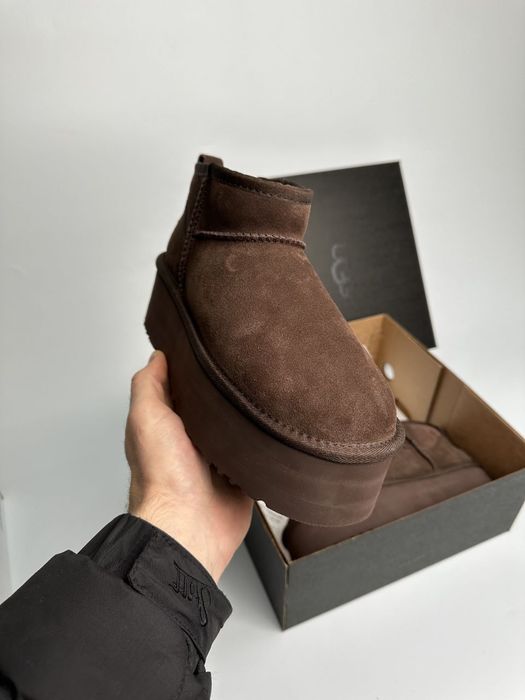 УГГІ‼️UGG Ultra Mini Platform Brown PREMIUM , уггі жіночі , зимові
