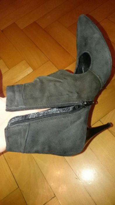 Buty botki czółenka szpilka wiosna/jesień skórzane zamszowe r. 37