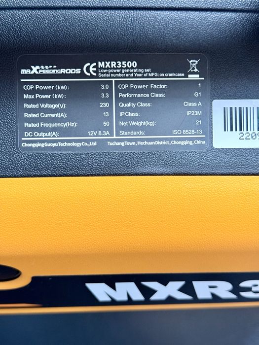 Інверторний генератор MaXpeedingRods MXR3500