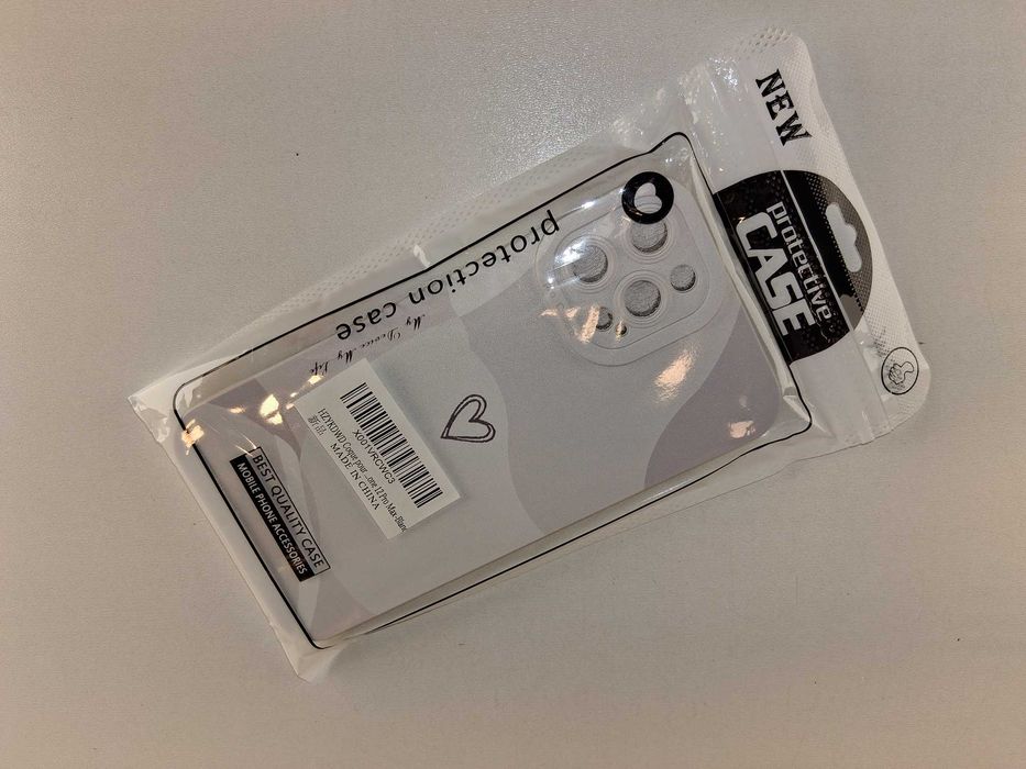 E194 Etui Coque Do iPhone 12 Pro Max Białe Wzory Serce