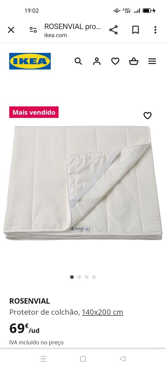 Protetor colchão rosenvial IKEA. NOVO