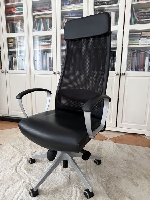 Krzesło biurowe, fotel biurowy Ikea Markus eko skora