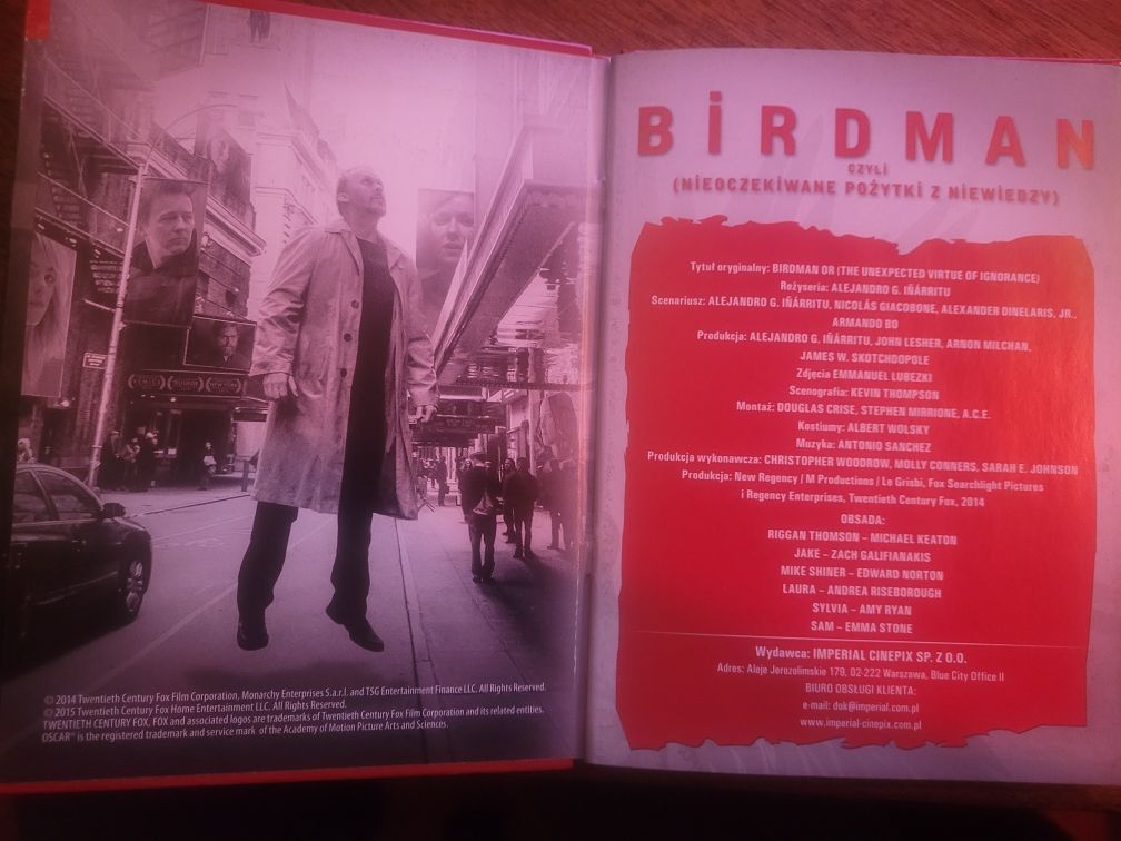 DVD booklet Birdman 2015 Lektor PL