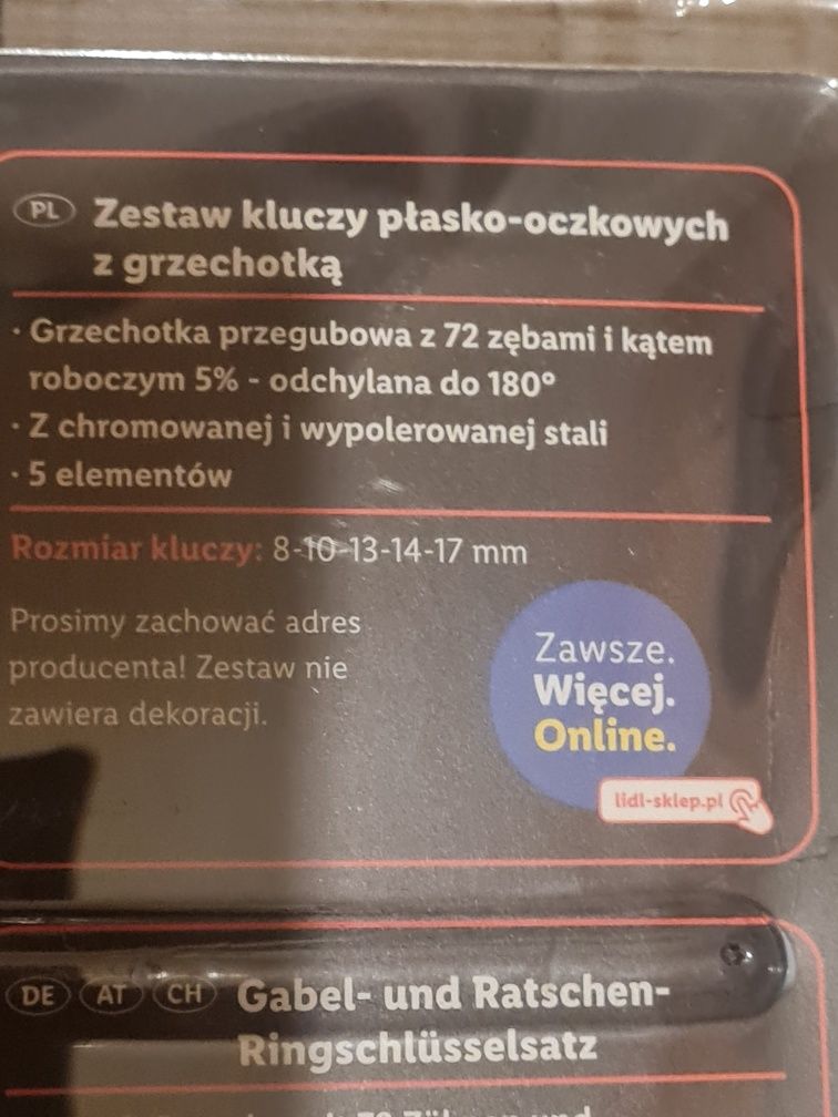 Zestaw kluczy płasko-oczkowych  nowe