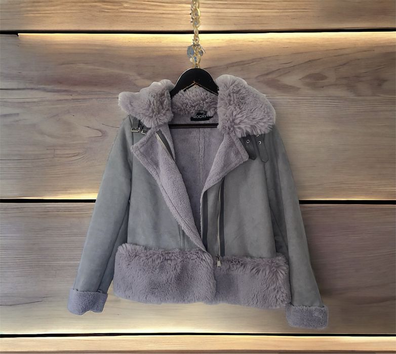 Kożuch wiosenny Mochy M z futerkiem