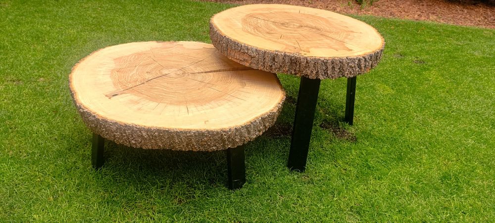 Zestaw 2 stolików lite drewno cud natury 1