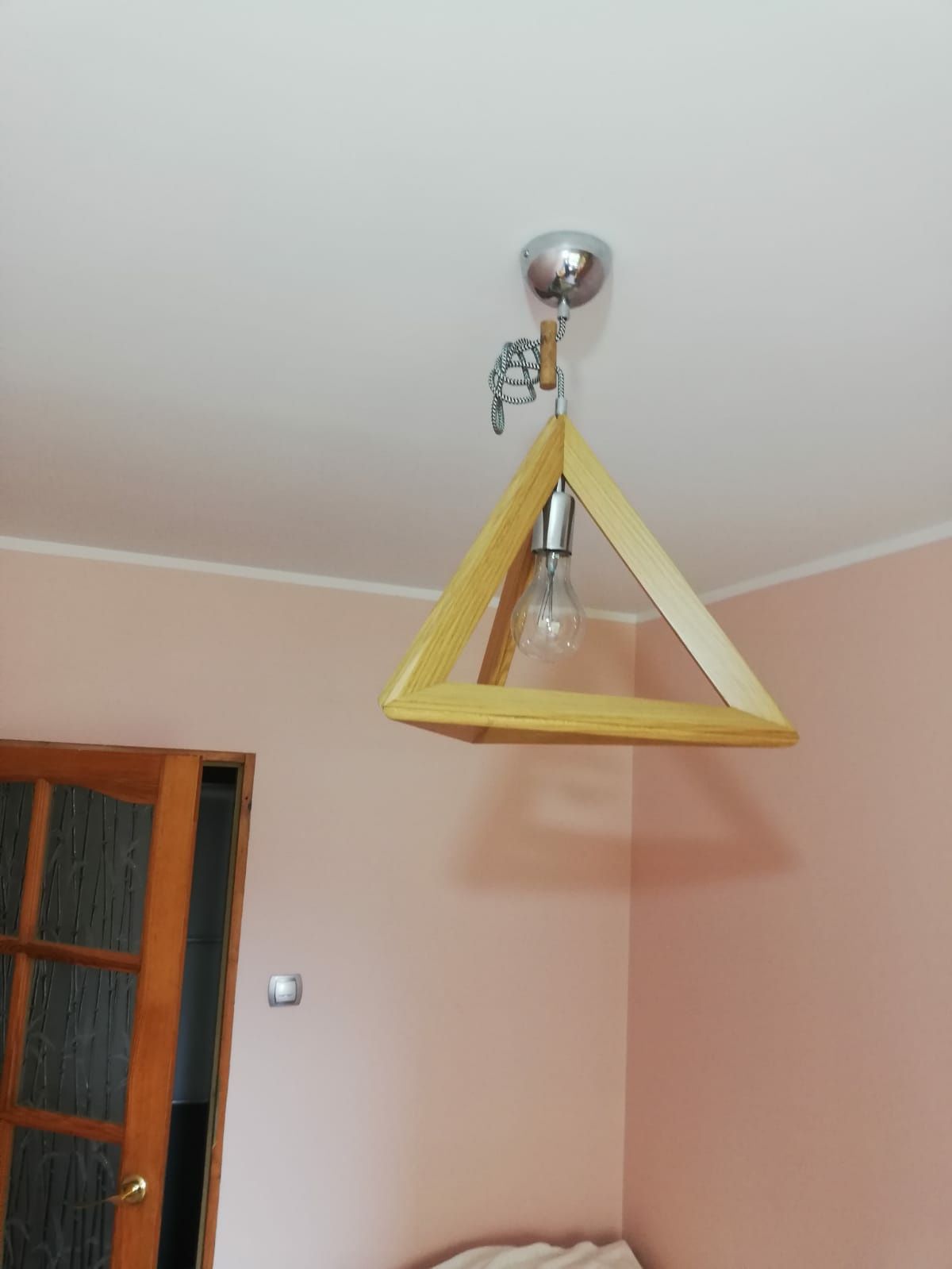 Lampa wisząca drewniana