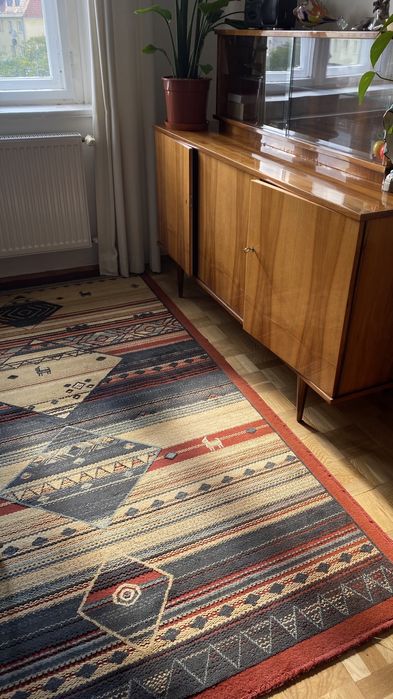 Polski dywan wełniany agnella retro vintage prl geometryczne wzory