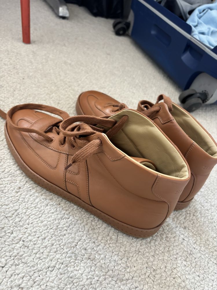 Botas Hermés em coro camel. Modelo high-top raro