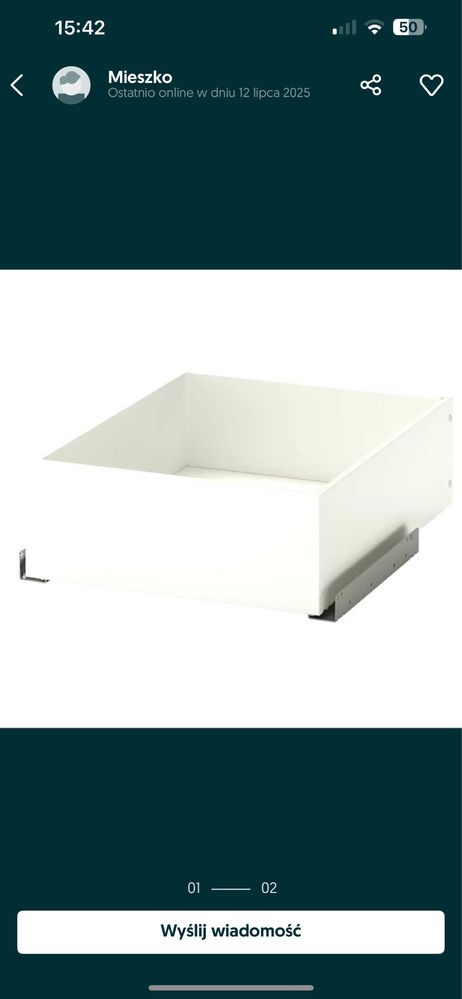 Szuflada 50/58 ikea do szafy Pax komplement