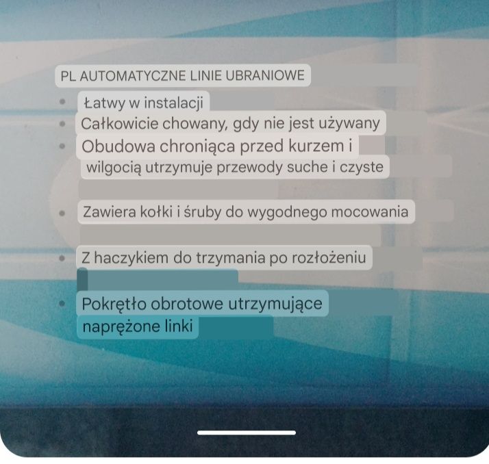 Automatyczne wyciągane linki na pranie, suszarka na pranie.