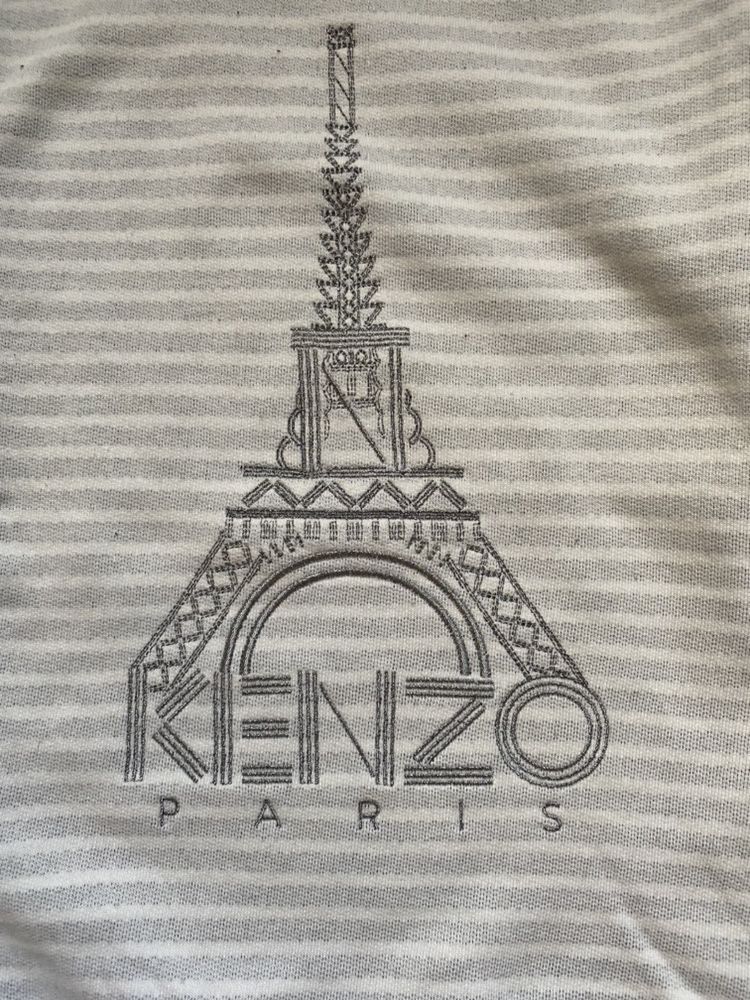 KENZO PARIS bluza wieża Eiffla rozmiar S beżowo - czarna