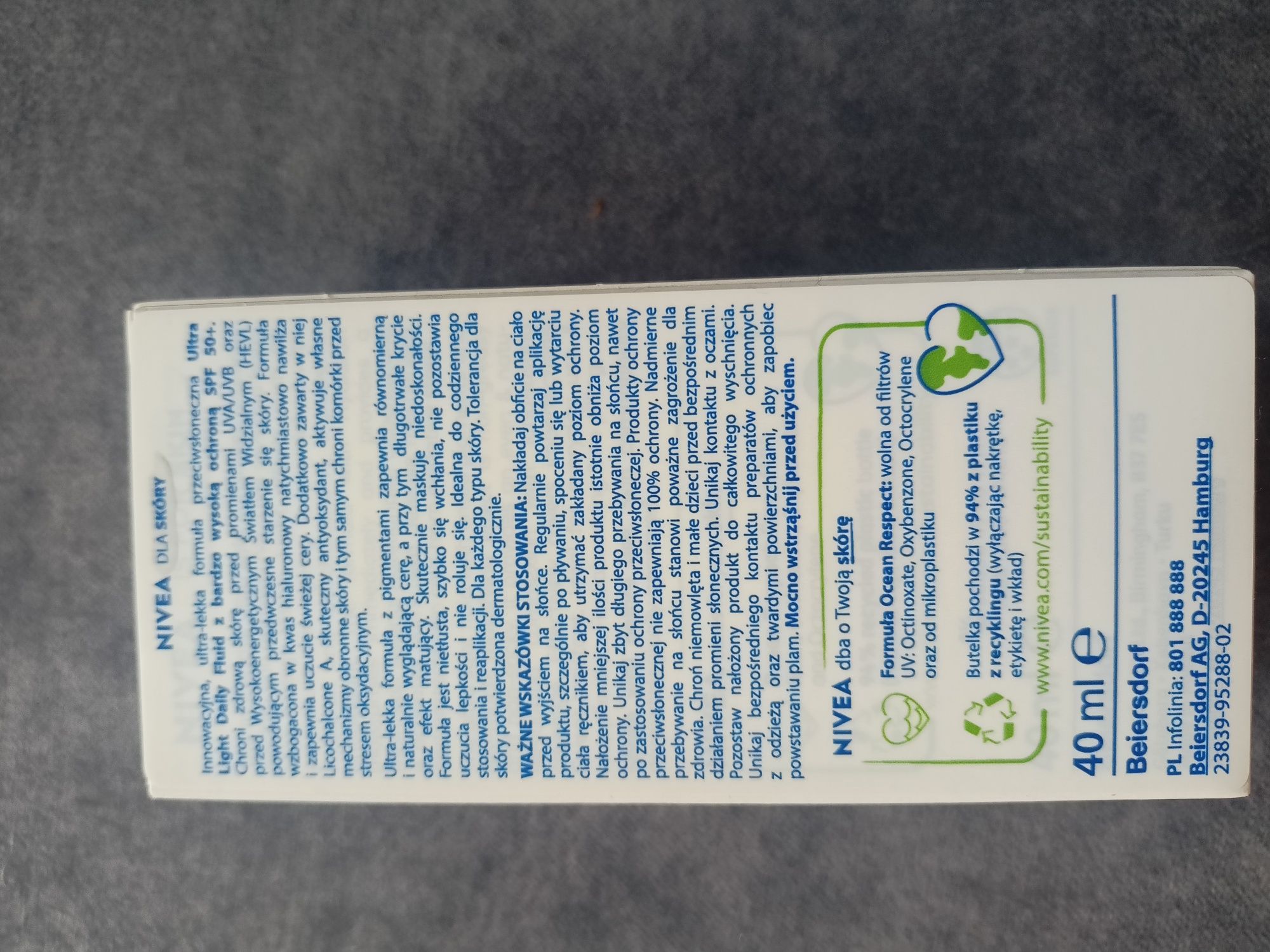 Nivea ultra light Daily Fluid spf 50+( lekki kolor ))
