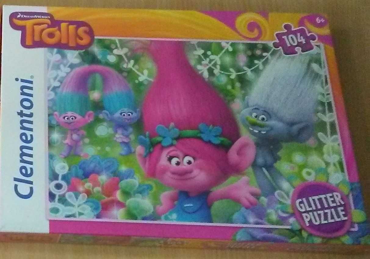 puzzle Trolle  glitter 104 elementy 6+ nowe