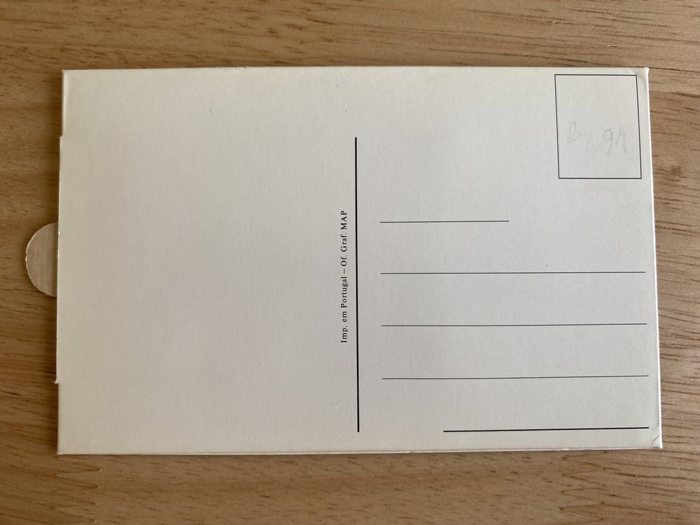 Postal Fundação Calouste Gulbenkian com carteira embutida com 12 ilustrações (1991)