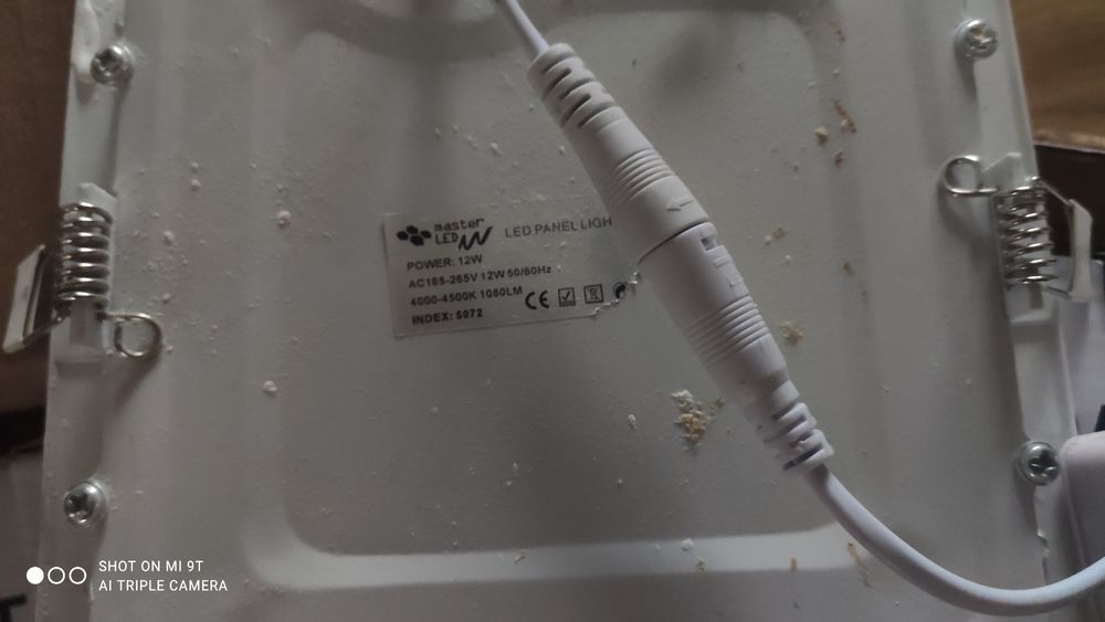 Panel LED podtynkowy plafon sufitowy, 12W, 3 szt.