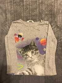 bluzeczka z kotkiem HM szara