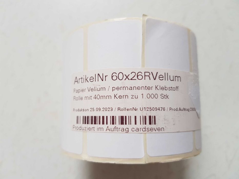 Etykiety samoprzylepne termiczne termotransferowe 60x26 mm 1000 szt